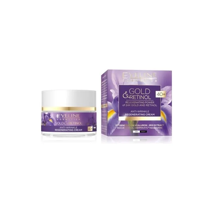 Eveline Gold & Retinol Anti-Wrinkle Regenerating Face Cream Day/Night 40+ 50ml