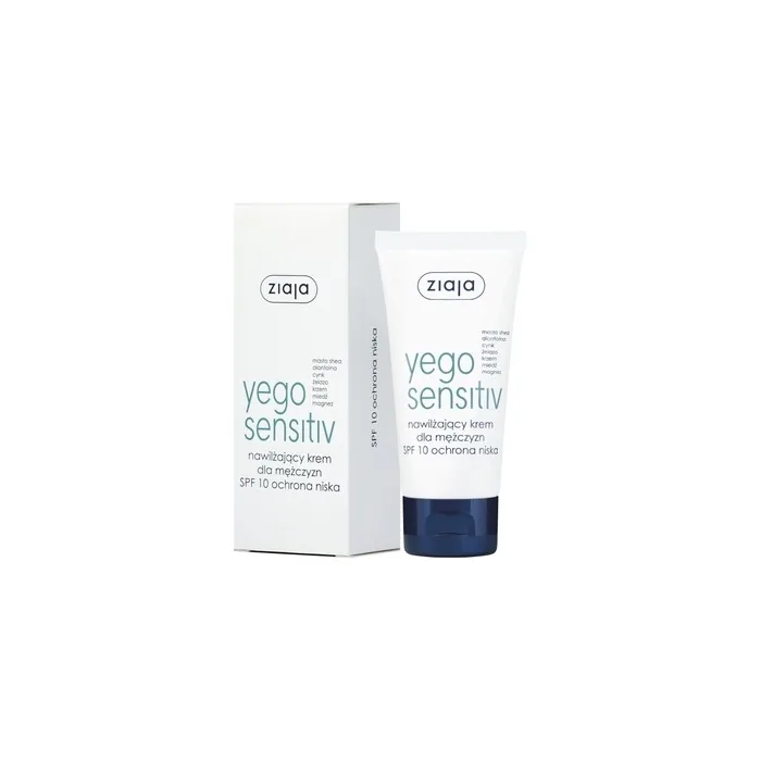 Ziaja Yego Sensitiv Spf10 Moisturizing Cream For Men Low Protection 50ml