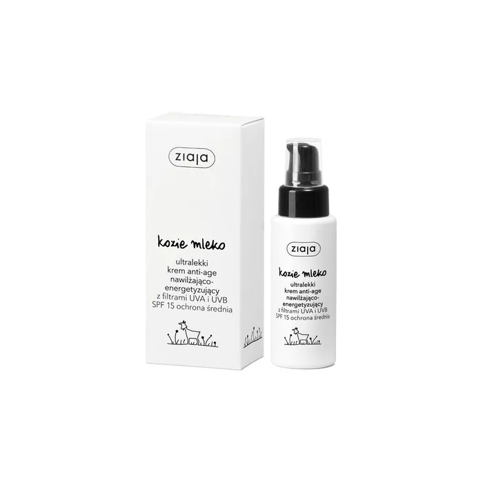 Ziaja Goat's Milk Ultra-Light Anti-Aging Cream Spf15 Moisturizing Energizing 50ml