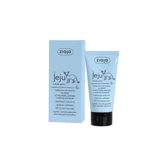 Ziaja Jeju White Face Mousse Spf10 With Pomegranate Mint And Blackcurrant - 50ml