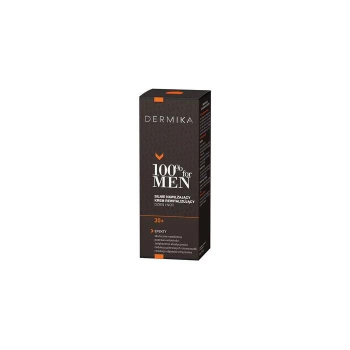 Dermika 100% For Men Cream 30+ Strongly Moisturizing Revitalizing Cream For Day/Night 50ml