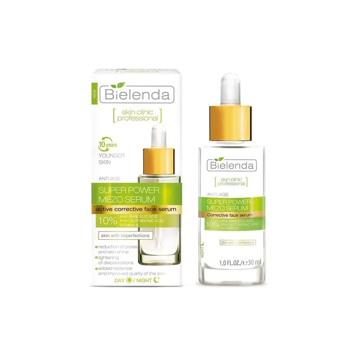 Bielenda Skin Clinic Face Serum Reduces Wrinkles and Evens Skin Tone 30ml - Detoxifying