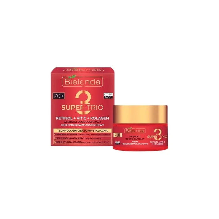 Bielenda Super Trio 70+ Deep Rebuilding Anti-Wrinkle Cream Day Night 50ml