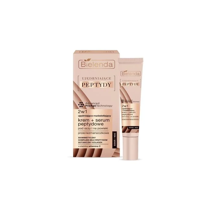 Bielenda Firming Peptides Firming And Brightening Cream + Peptide Serum 2 In 1 For Eyes And Eyelids 15ml