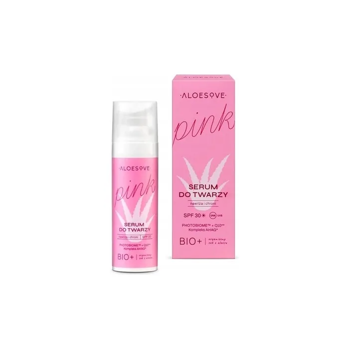 Aloesove Pink Serum For Face Strongly Moisturizing Day Spf 30 30 Ml
