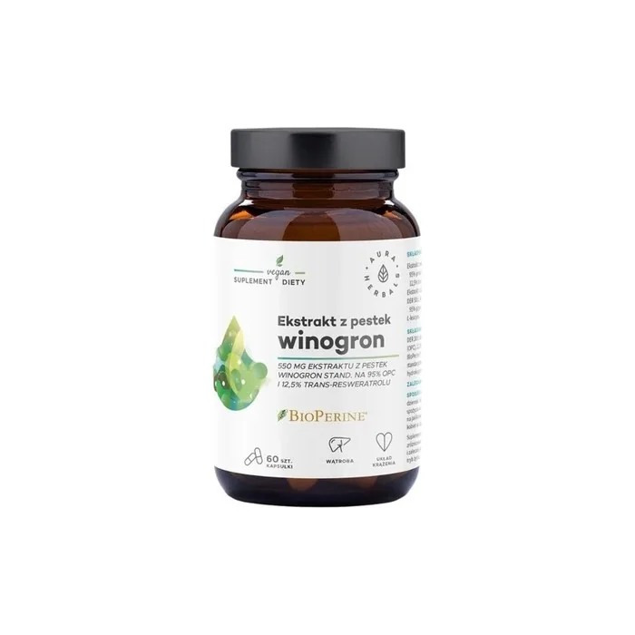 Aura Herbals Grape Seed Extract Opc 550mg 60 Capsules
