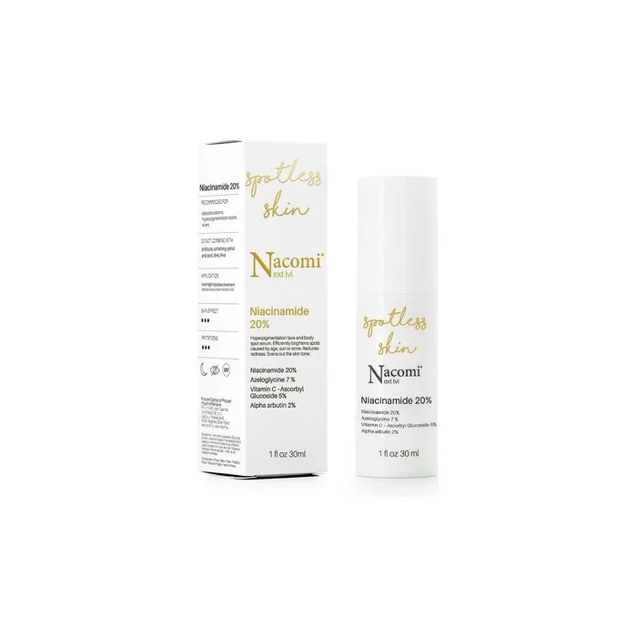 Nacomi Next Level Niacinamide 20% Brightening Face Serum 30ml - Reduces Discoloration