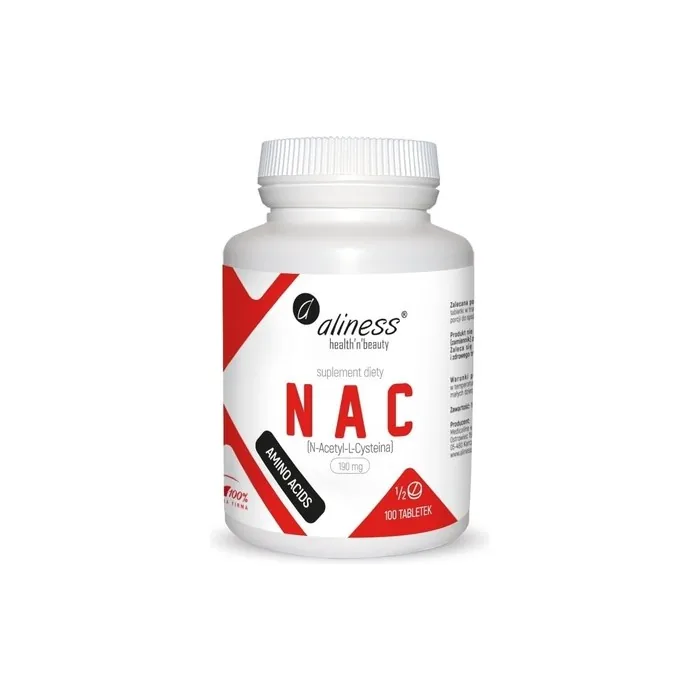 Aliness NAC N-Acetyl-L-Cysteine 190mg Amino Acids Detox Liver Dietary Supplement 100 Tablets