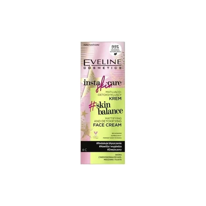 Eveline Insta Skin Care Skin Balance Mattifying And Detoxifying Face Cream - 50ml