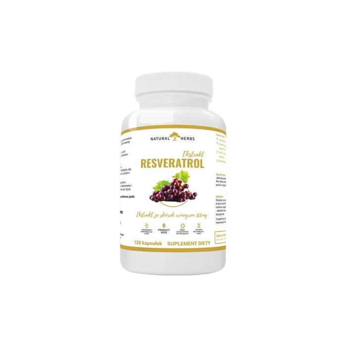 Natural Herbs Resveratrol Dietary Supplement 120 Capsules