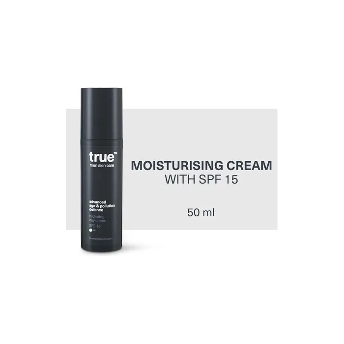 True Men Skin Care Hydrating Day Cream with SPF 15 Advanced Age & Pollution Defence 50ml