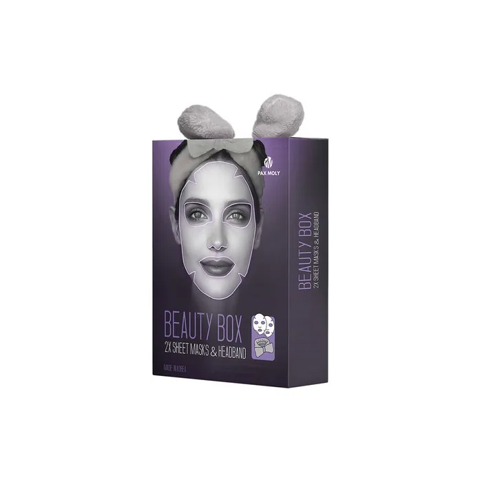Pax Moly Luxury Box, Set Of 2 Sheet Masks With Cosmetic Headband 25 Ml