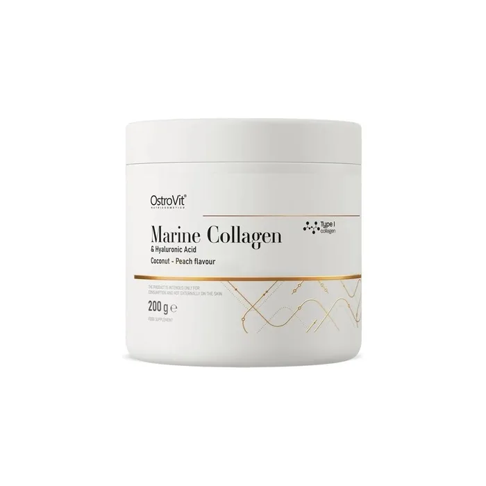 Ostrovit Marine Collagen + Hyaluronic Acid + Vitamin C Dietary Supplement Coconut And Peach 200g