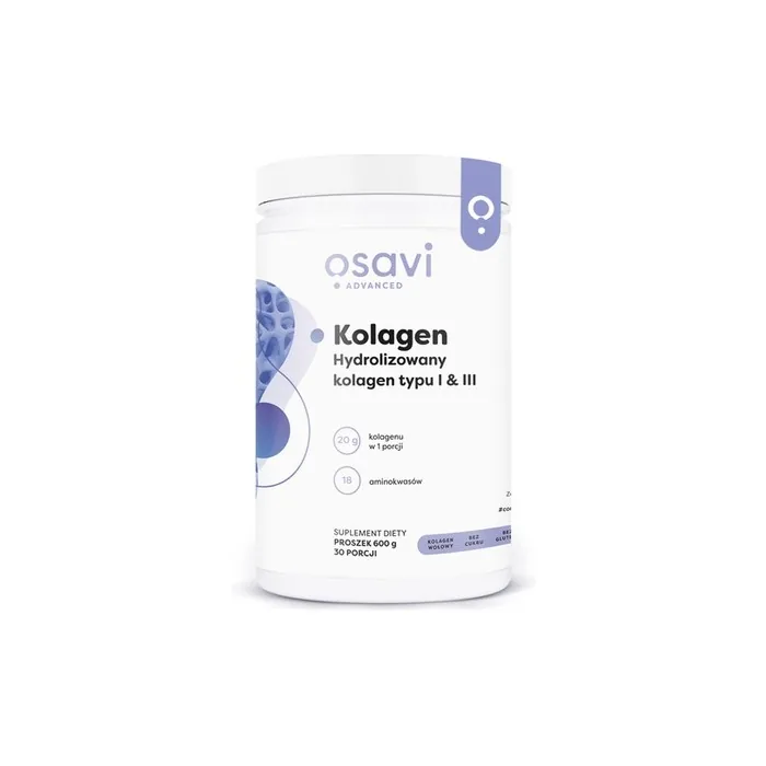 OSAVI Hydrolyzed Collagen Peptides Type I & III Powder 600g - Supports Muscles and Bones