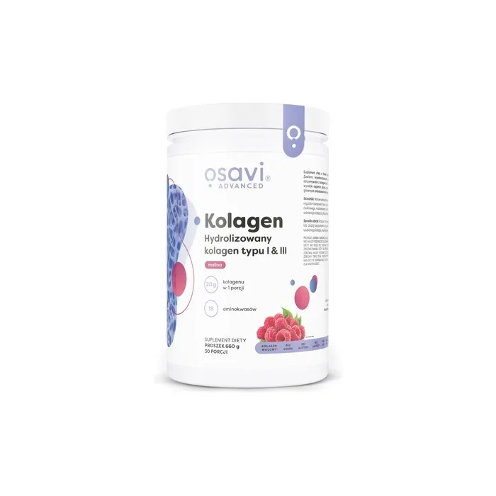 Osavi Hydrolyzed Collagen Type I & III with Raspberry Flavor 660g