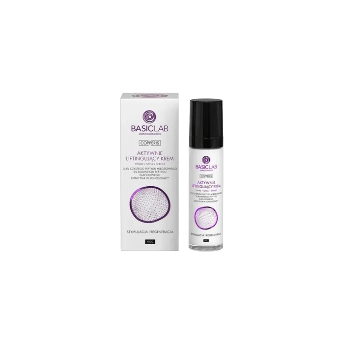 Basiclab Active Lifting Night Cream For Face, Neck, And Decollete, 50 Ml