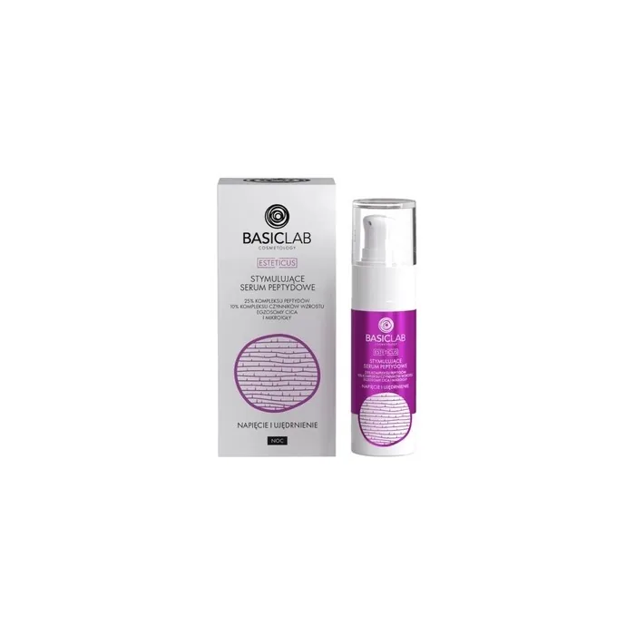 Basiclab Stimulating Peptide Serum For Face Night 25% Peptide Complex, 30 Ml