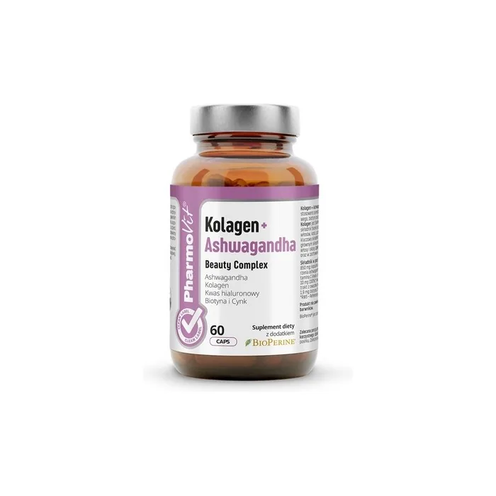 Pharmovit Collagen + Ashwagandha Beauty Complex Dietary Supplement 60 Capsules