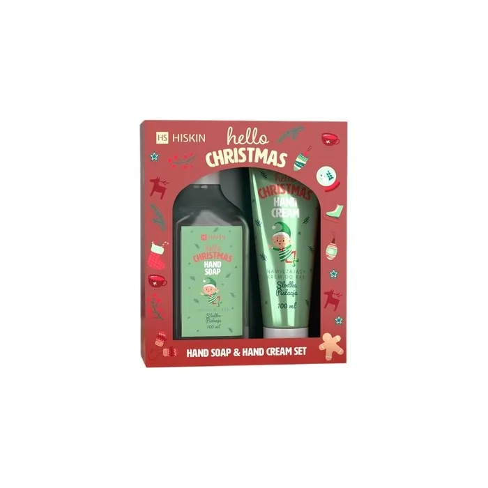 Hiskinset Hello Christmas Hand Cream Sweet Pistachio 60ml Hand Soap Sweet Pistachio 200ml
