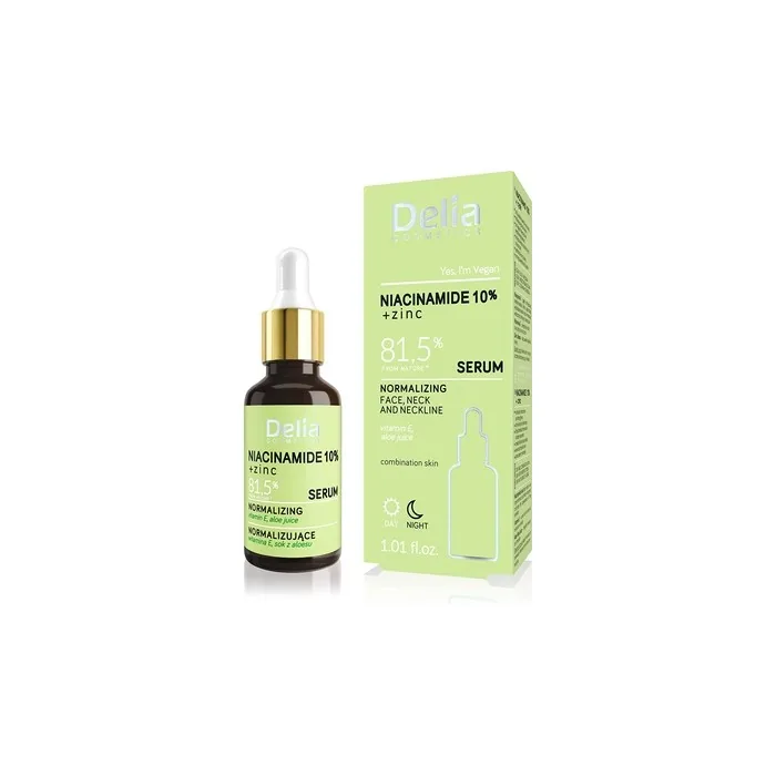 Delia Cosmetics Niacinamide 10% + Zinc Normalizing Serum for Combination Skin with Blemishes 30ml