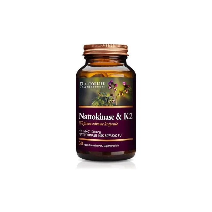 Doctor Life Nattokinase K2 Mk7 100mg Dietary Supplement 60 Capsules
