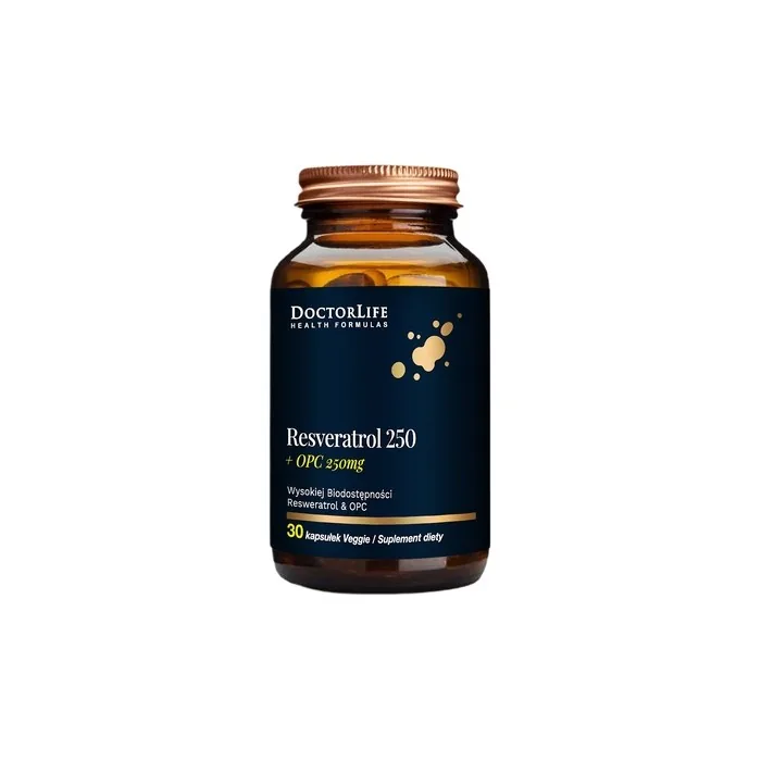 Doctor Life Resveratrol With Grape Seed Extract 250mg Dietary Supplement 30 Capsules