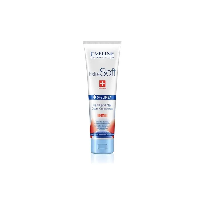 Eveline Cosmetics Extra Soft Hand Cream for Dry and Rough Hands 3-in-1 100ml - Nail and Hand Cream - Intensive Regeneration - Strengthened Nails