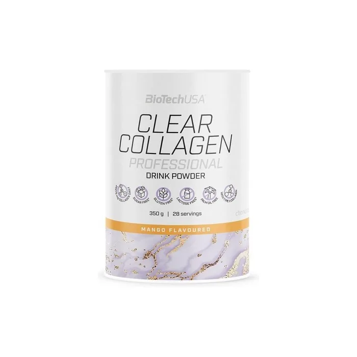 BioTechUSA Clear Collagen Professional Flavored Drink Powder with 20275mg Collagen and Hyaluronic Acid 350g - Mango