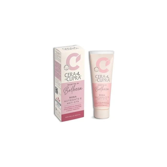 Cera di Cupra Rose Beauty Recipe Face Cream for Dry Skin with Natural Oils, Hyaluronic Acid, Vitamin Complex and Thermal Water 75ml