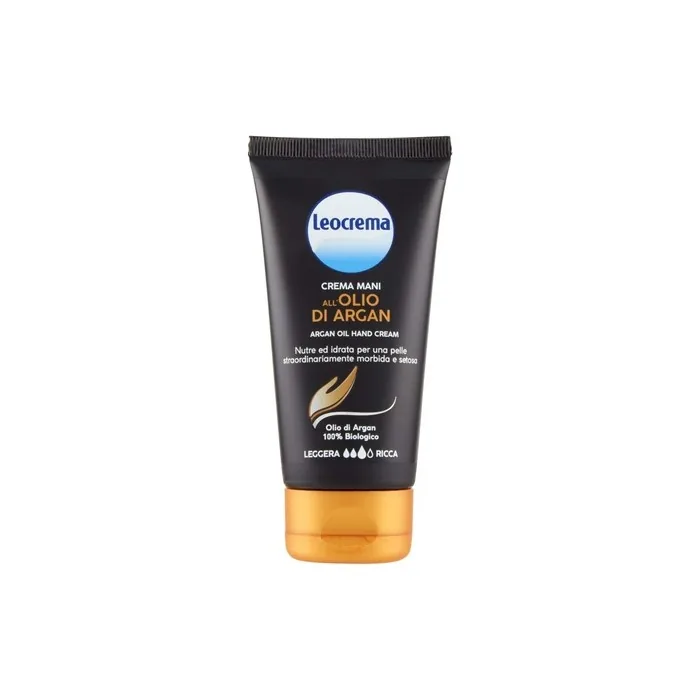 Leocrema Hand Cream with 100% Organic Argan Oil - Strong Anti-Aging Effect - 24-Hour Deep Hydration 75ml