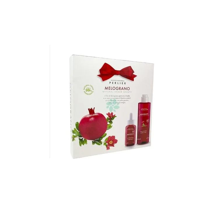 Perlier Pomegranate Gift Set With Micellar Water 200 Milliliters And Oil 50 Milliliters
