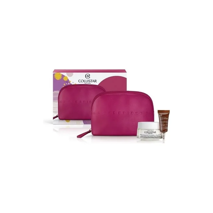 Collistar Collagen Cream Balm Face Cream 50ml + Attivi Puri Hyaluronic Acid Eye Contour Gel 5ml + Fuchsia Cosmetic Bag