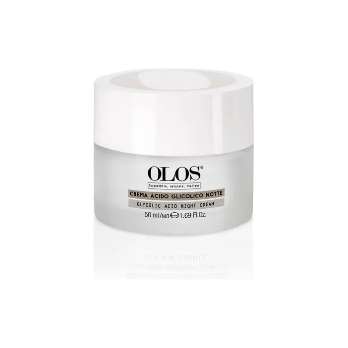 Olos Glycolic Acid Night Cream 1.7 Oz - Intensive Night Cream with Shea Butter