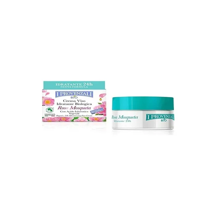 I Provenzali Organic Moisturizing Face Cream with Rosehip and Vegetable Hyaluronic Acid 50ml