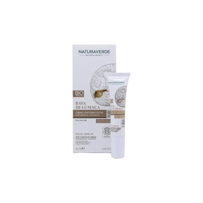 Naturaverde Intensive Regenerating Eye Cream with Snail Slime, Hyaluronic Acid, and Organic Shea Butter 15ml
