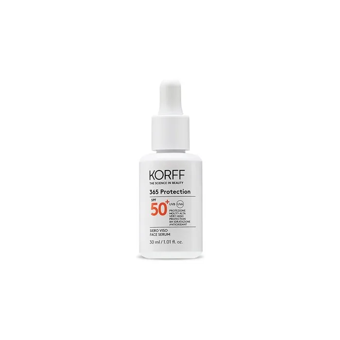 Korff 365 Protection Face Serum Spf 50 High Sun Protection 8h Moisture Liquid Texture Suitable For All Skin Types 30ml