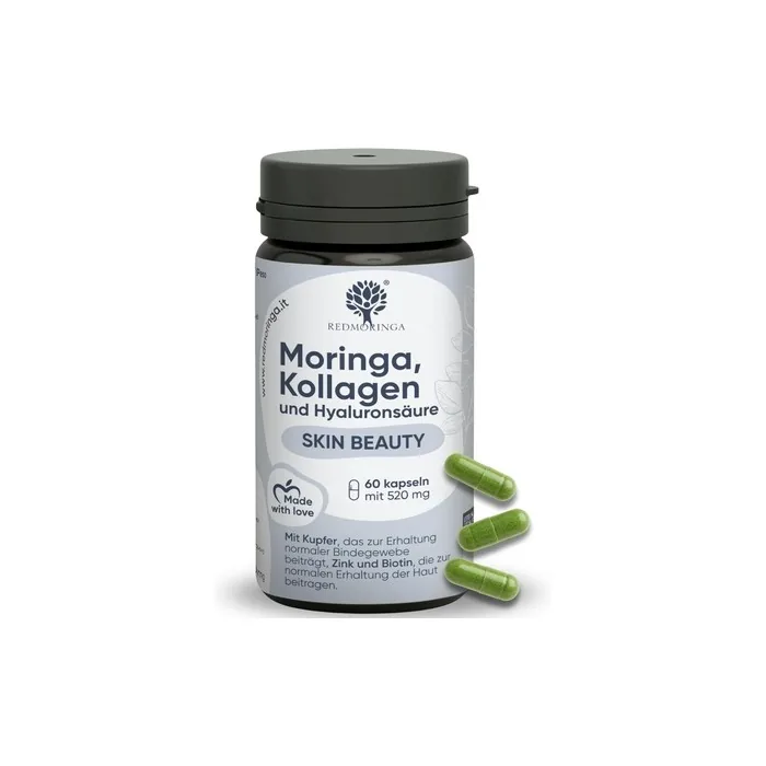 Redmoringa Hyaluronic Acid Collagen Capsules Complex Organic Moringa 100 Capsules