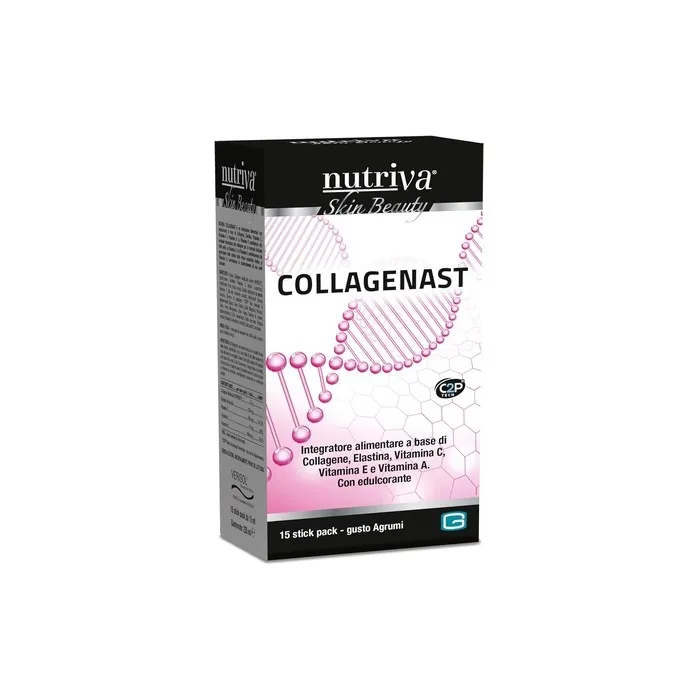 Nutriva Collagenast Collagen Supplement with Elastin 2.5g Hydrolyzed Collagen Vitamin E A C Skin Supplement Anti-Wrinkle for Women and Men Long Lasting