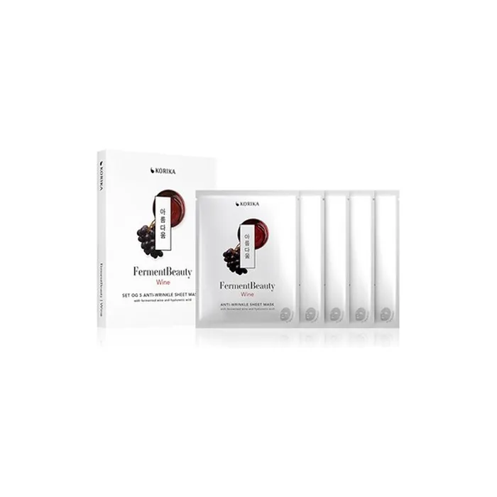 KORIKA FermentBeauty Wine Mask Set Anti-Aging Platinum Masks