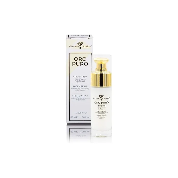 Face Cream for Mature Skin Immediate Lifting Effect with Colloidal Gold, Anti-aging Hyaluronic Acid, Betaine and Damask Rose Water 30ml Made in Italy