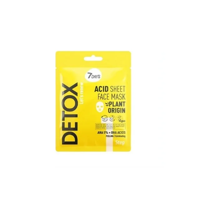 7Days Detox Acid Leaf Face Mask 25g Peeling AHA5% BHA Plant Origin