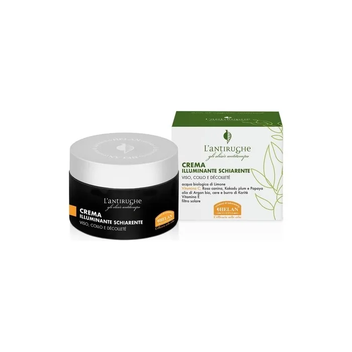 Helan L'Antirughe Anti Wrinkle & Brightening Face Cream for Women with Vitamin C & E, Argan Oil, Shea Butter & Waxes 50ml - Made in Italy