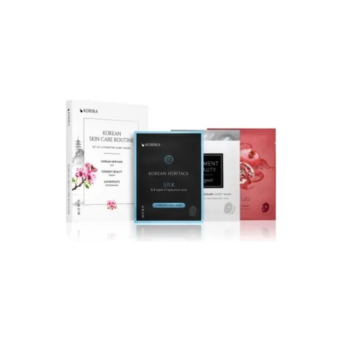 Korika Korean Skin Care Routine Set Of 3 Hydrating Sheet Masks