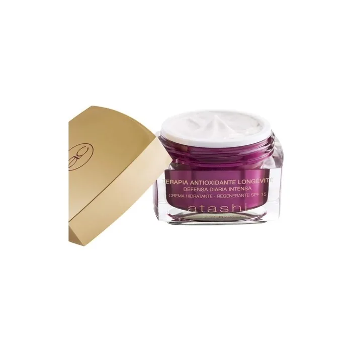 Atashi Antioxidant Regenerating Moisturising Day Cream with SPF 15 Hyaluronic Acid Vitamins C E and CoQ10