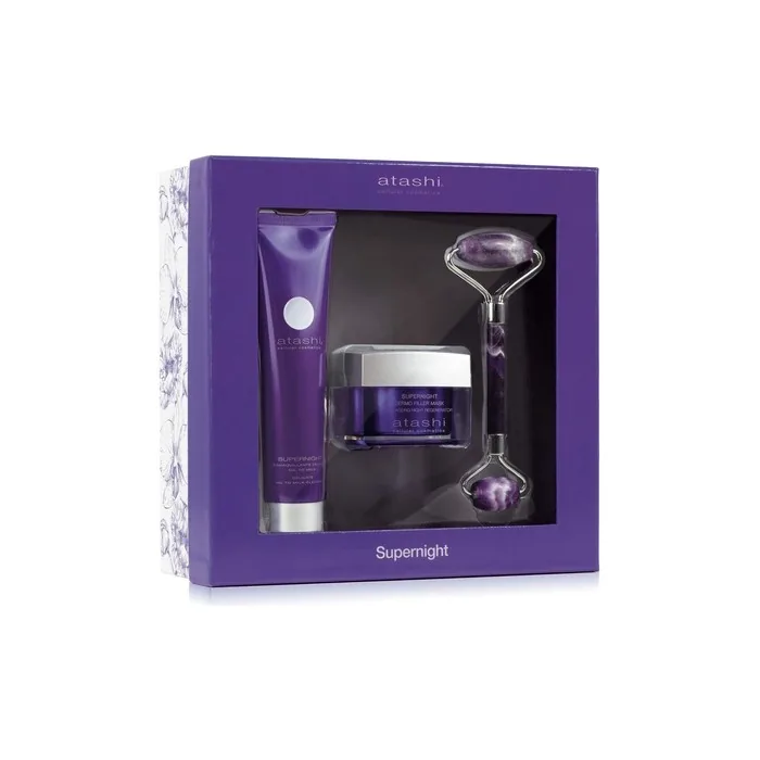 Atashi Dermofiller Mask with Oil-Milk Makeup Remover and Facial Roller Massager