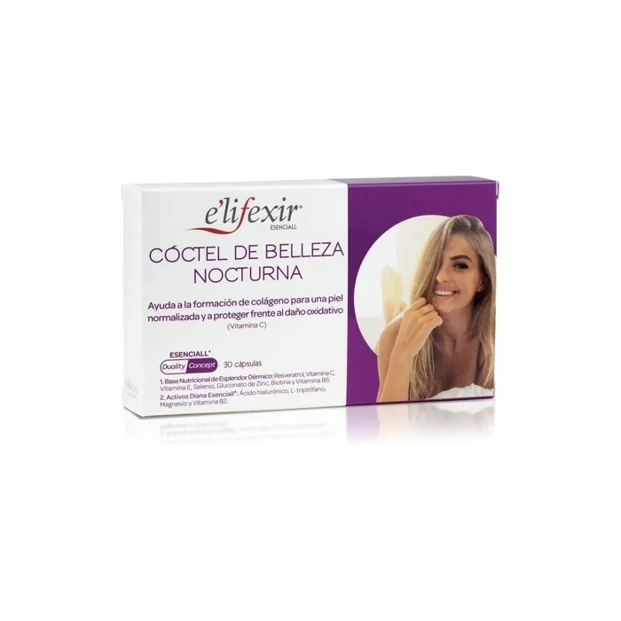 E'LIFEXIR Beauty Cocktail Night Nutricosmetics Rejuvenating Anti-Aging 30 Capsules