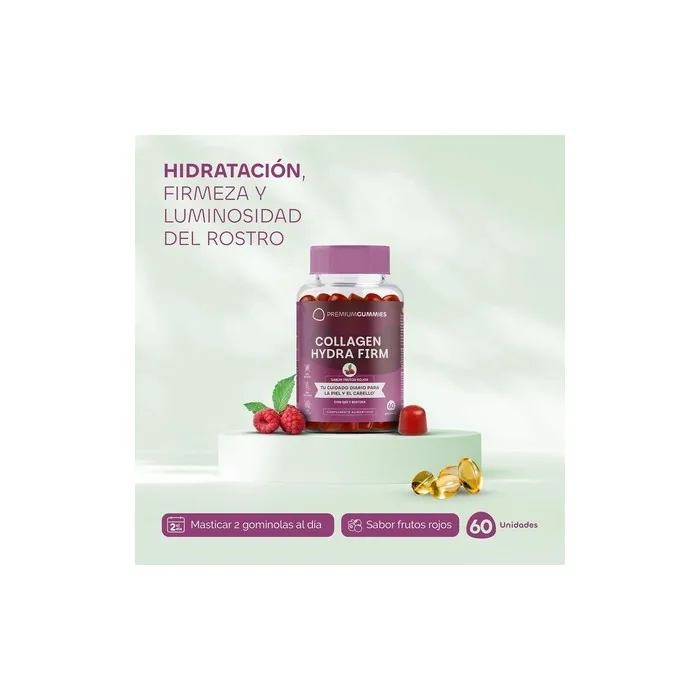 Collagen with Biotin Gummies Coenzyme Q10 Vitamins A, C, and E - Red Flavor
