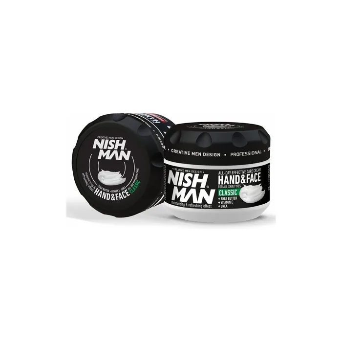 Nishman Hand Face And Body Cream For Men 300ml Classic Extract Smoothing Nourishing Moisturizing Refreshing Effect Contains Shea Butter Vitamin E Urea Daily Care Cream