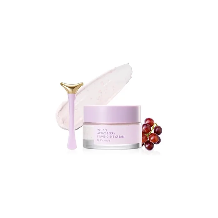 Dr. Ceuracle Vegan Active Berry Firming Eye Cream with Applicator Gua Sha Resveratrol Hydrating Anti-Aging Serum French Grape Cranberry and Vitamins A E Eye Treatment for Dark Circles and Puffiness