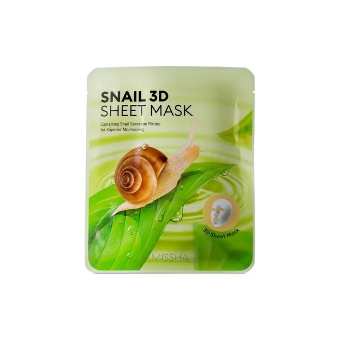 Missha Hydrating Face Mask With Snail Extract Snail 3d Sheet Mask 23 G